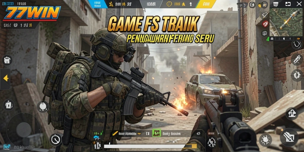 Tampilan menarik dari gameplay FPS di 77WIN.