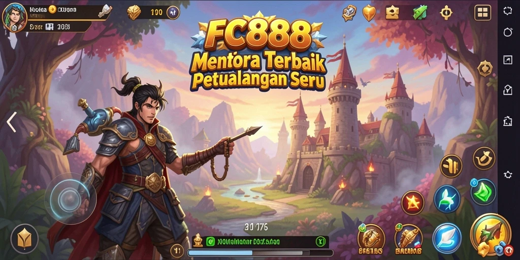 Screenshot utama FC888 menampilkan aksi pertahanan menara yang mengesankan.