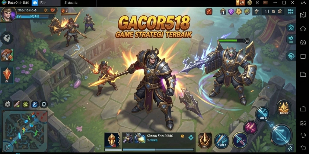 Screenshot gameplay GACOR518 yang menampilkan pertarungan strategi seru.