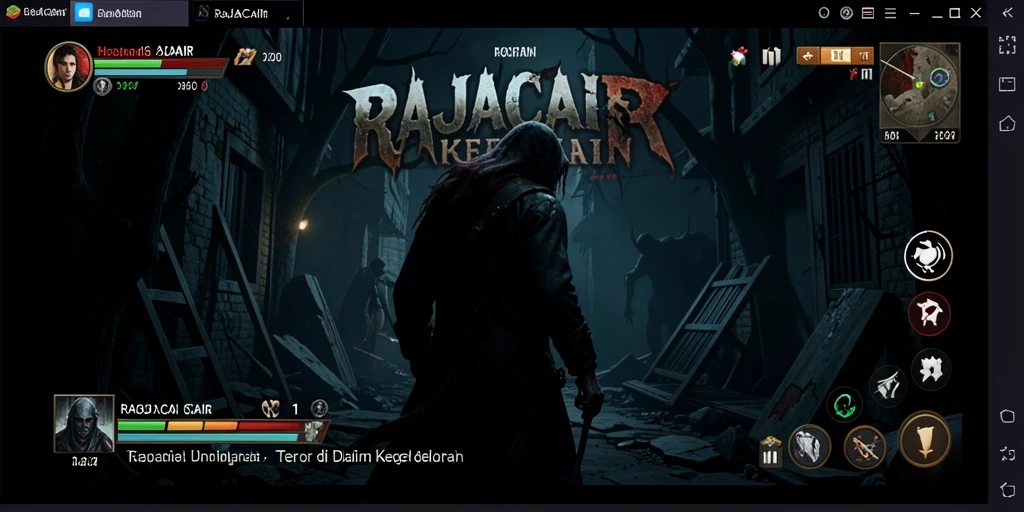 Screenshot RAJACAIR menampilkan momen mencekam dalam suasana gelap.