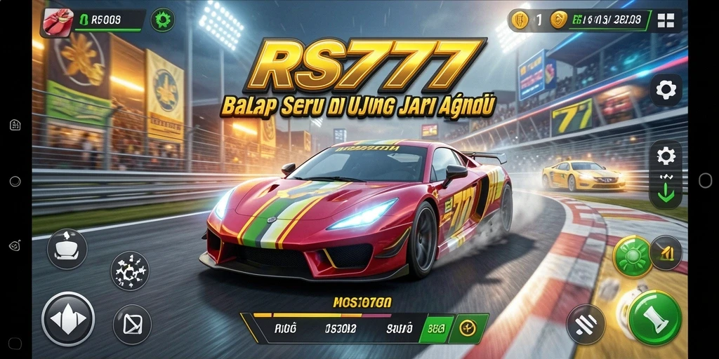 Gameplay Racing RS777 dengan pengalaman balap yang mendebarkan.
